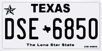 TX license plate DSE6850