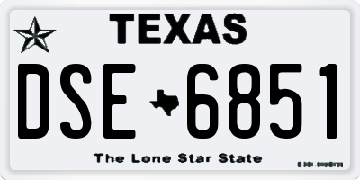 TX license plate DSE6851