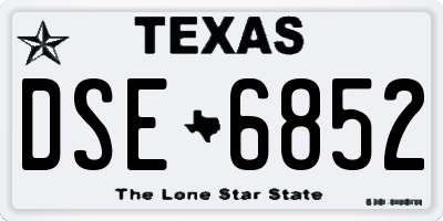 TX license plate DSE6852