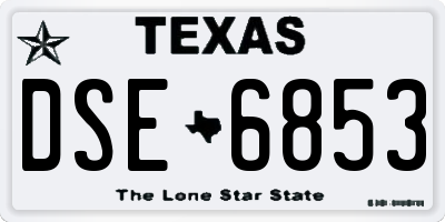 TX license plate DSE6853