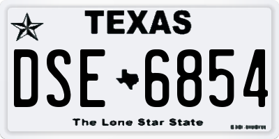 TX license plate DSE6854