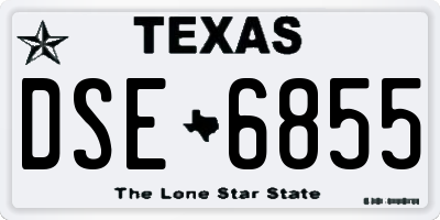 TX license plate DSE6855