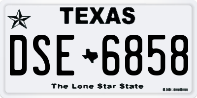 TX license plate DSE6858