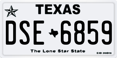 TX license plate DSE6859