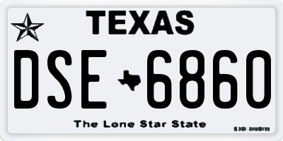 TX license plate DSE6860