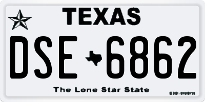 TX license plate DSE6862