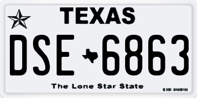 TX license plate DSE6863