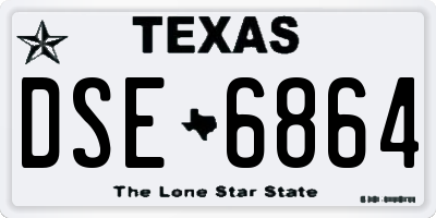 TX license plate DSE6864