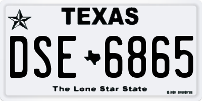 TX license plate DSE6865