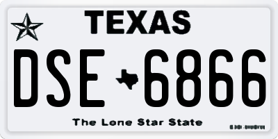 TX license plate DSE6866