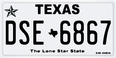 TX license plate DSE6867