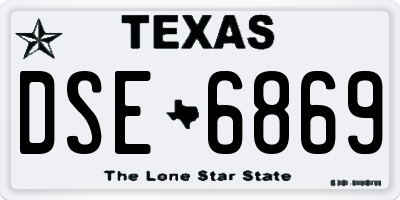 TX license plate DSE6869