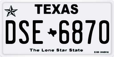 TX license plate DSE6870