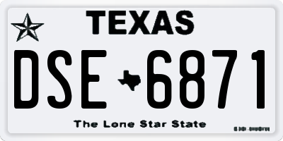 TX license plate DSE6871