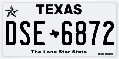 TX license plate DSE6872