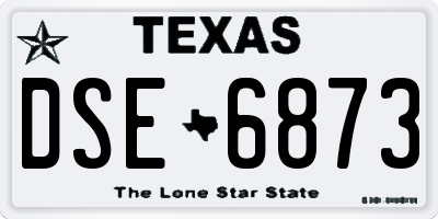 TX license plate DSE6873