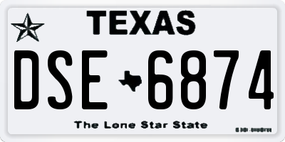 TX license plate DSE6874