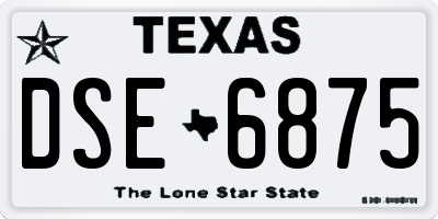 TX license plate DSE6875