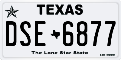 TX license plate DSE6877