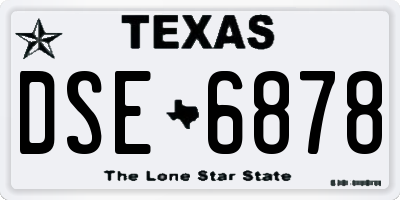 TX license plate DSE6878