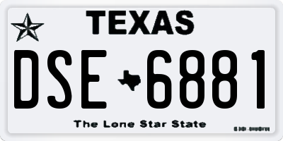 TX license plate DSE6881