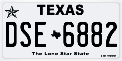 TX license plate DSE6882