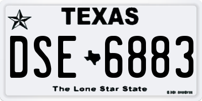 TX license plate DSE6883