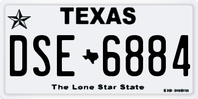 TX license plate DSE6884