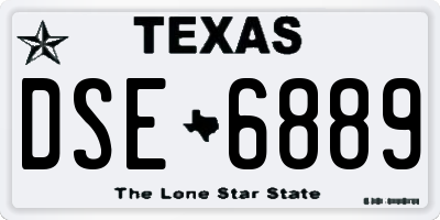 TX license plate DSE6889