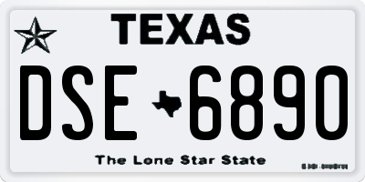 TX license plate DSE6890