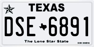 TX license plate DSE6891