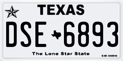 TX license plate DSE6893