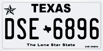 TX license plate DSE6896