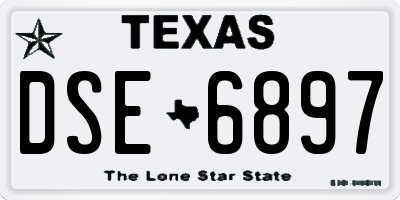 TX license plate DSE6897