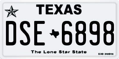 TX license plate DSE6898