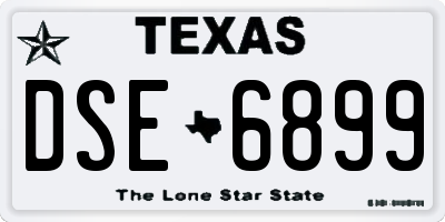 TX license plate DSE6899