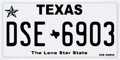 TX license plate DSE6903