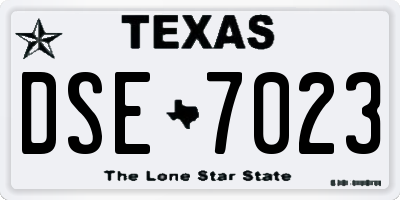 TX license plate DSE7023