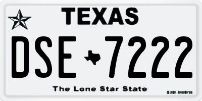 TX license plate DSE7222