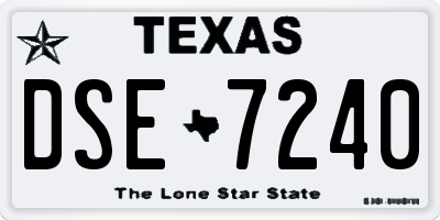 TX license plate DSE7240