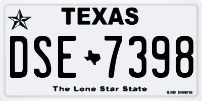 TX license plate DSE7398