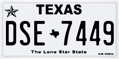 TX license plate DSE7449