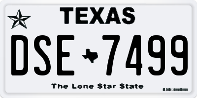 TX license plate DSE7499