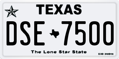 TX license plate DSE7500