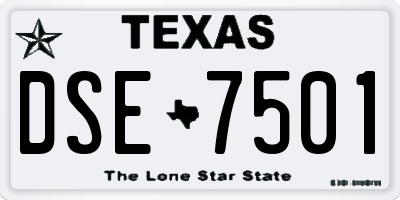 TX license plate DSE7501