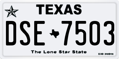 TX license plate DSE7503