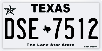 TX license plate DSE7512