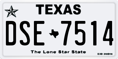 TX license plate DSE7514