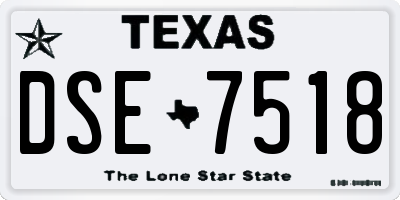 TX license plate DSE7518