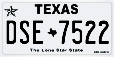 TX license plate DSE7522